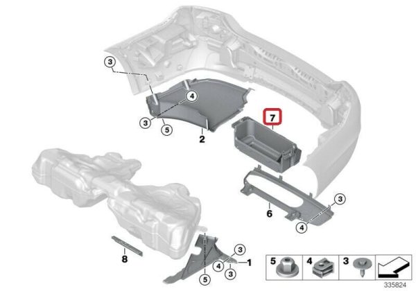 NEW BMW GENUINE 5 SERIES F11 F07 GT REAR UNDERPANELLING COVER SHIELD 51757200605 - Image 2