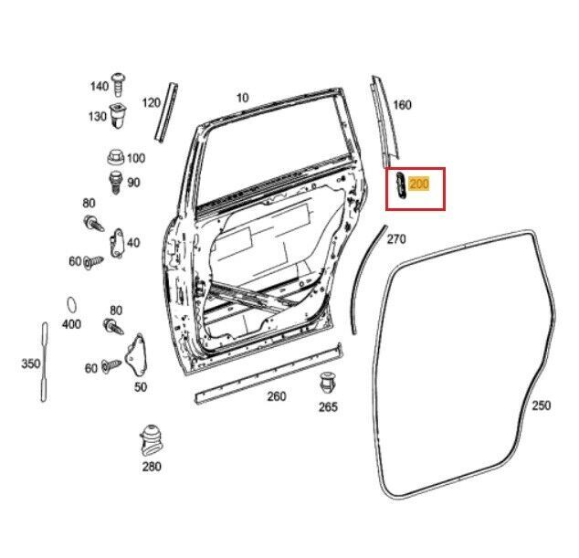 NEW GENUINE MERCEDES BENZ R CLASS W251 REAR DOOR REFLECTOR LIGHT A1648201474 - Image 2