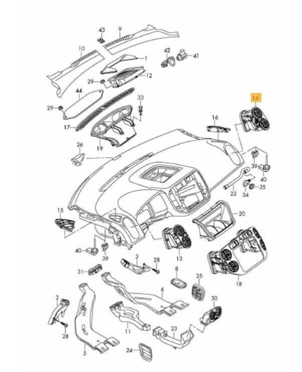 NEW GENUINE VW TIGUAN 2007-2011 DASHBOARD AIR FLOW VENT RIGHT O/S 5N0819704AXVZ - Image 2