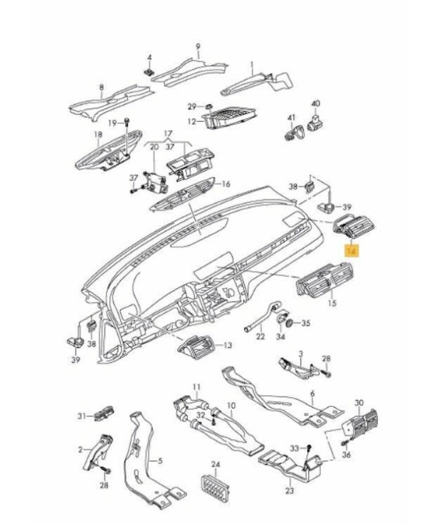 NEW GENUINE VW PASSAT 11-15 PASSAT CC 09-16 DASHBOARD CHROME AIR VENT RIGHT O/S 3AB819702AMAI - Image 2