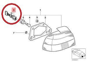 BMW NEW GENUINE 5 SERIES E39 LED TAIL LIGHT ADAPTER REAR - LEFT N/S 63120025517 - Image 2