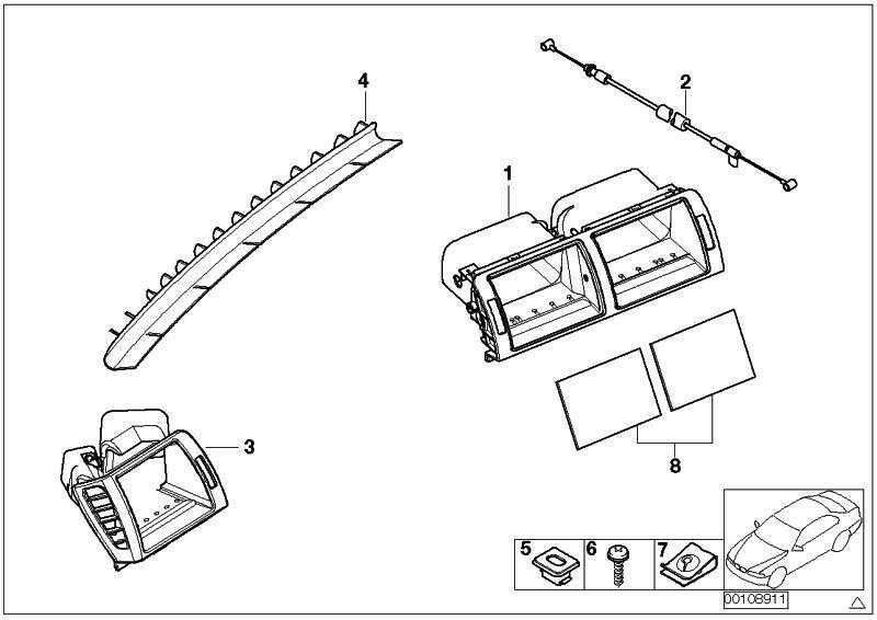 BMW NEW GENUINE 3 SERIES E46 DASHBOARD FRESH AIR VENT CENTER 64228363199 - Image 2