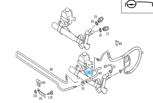 NEW GENUINE MERCEDES BENZ SPRINTER 901 902 FROM COOLING PIPE TO PUMP A9014662881 - Image 2