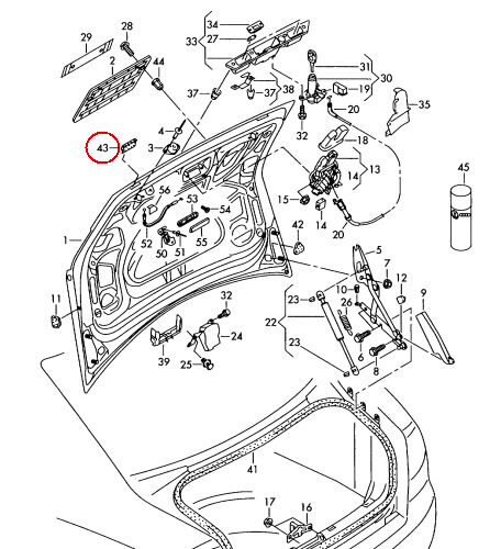 NEW GENUINE AUDI A4 B7 2005 - 2008 REAR TRUNK LID STOP SET OF 2PCS 8E5827797A - Image 2