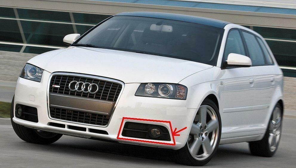 NEW GENUINE AUDI A3 05-08 N/S LEFT S-LINE BUMPER FOG LIGHT GRILL SET 8P4807681F - Image 2
