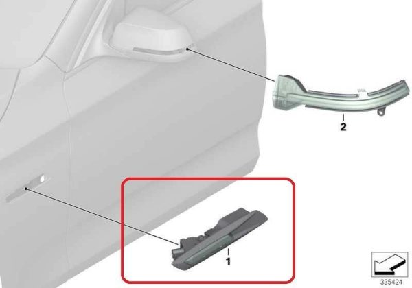 BMW NEW GENUINE 5 SERIES F07 GT ADDITIONAL TURN LIGHT INDICATOR LEFT N/S 63137199633 - Image 2