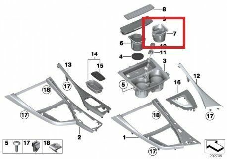 BMW NEW GENUINE 1 2 SERIES F20 F21 F22 F23 CUP HOLDER STORAGE INSERT RHD 51169257210 - Image 2