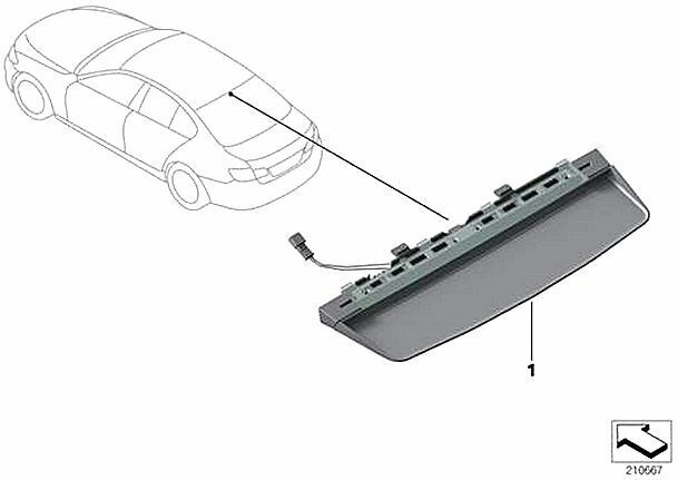 BMW 5 F10 10-16 NEW GENUINE 3RD THIRD BRAKE REAR TAIL LIGHT STOP LAMP 63257230799 - Image 2