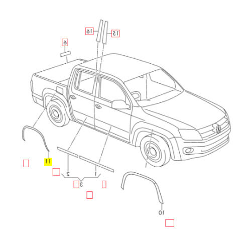 NEW GENUINE VOLKSWAGEN VW AMAROK REAR WHEEL ARCH COVER TRIM RIGHT O/S 2HH853414 - Image 2