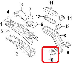 MINI NEW GENUINE R52 CONVERTIBLE CENTER ARMREST COVER TRIM LEFT N/S 51166955011 - Image 2
