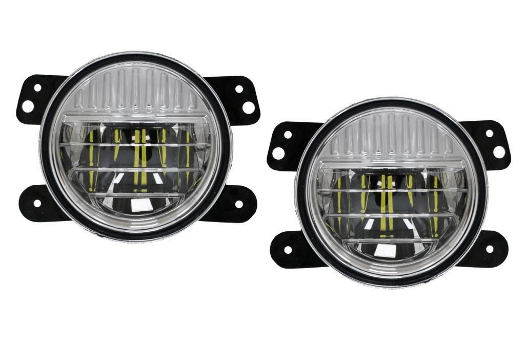 Full LED Fog Lights 4 Inch suitable for JEEP Wrangler JK TJ JL (1996-2018)