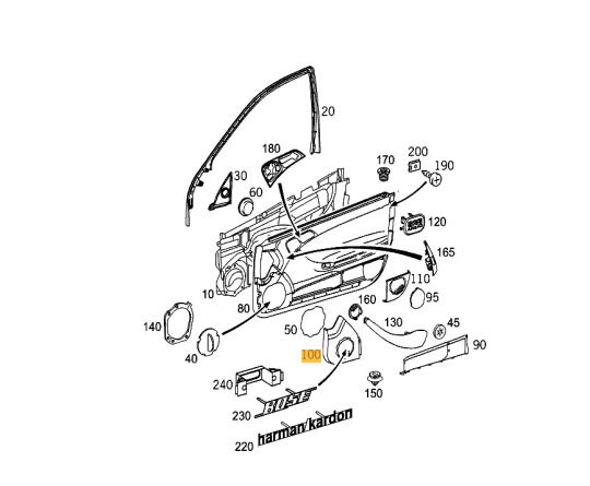 NEW GENUINE MERCEDES BENZ CLC CLASS CL203 RIGHT DOOR FRONT SPEAKER COVER BLACK A20372708889051 - Image 2