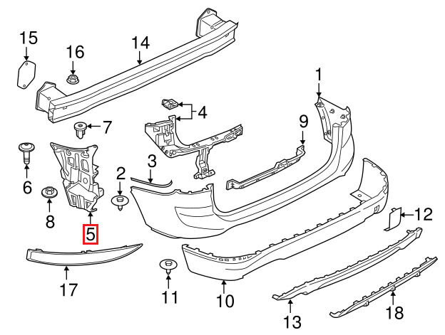 NEW GENUINE BMW X1 F48 16d 18d 18dX 18i REAR BUMPER MOUNT RIGHT O/S 51127332318 - Image 2