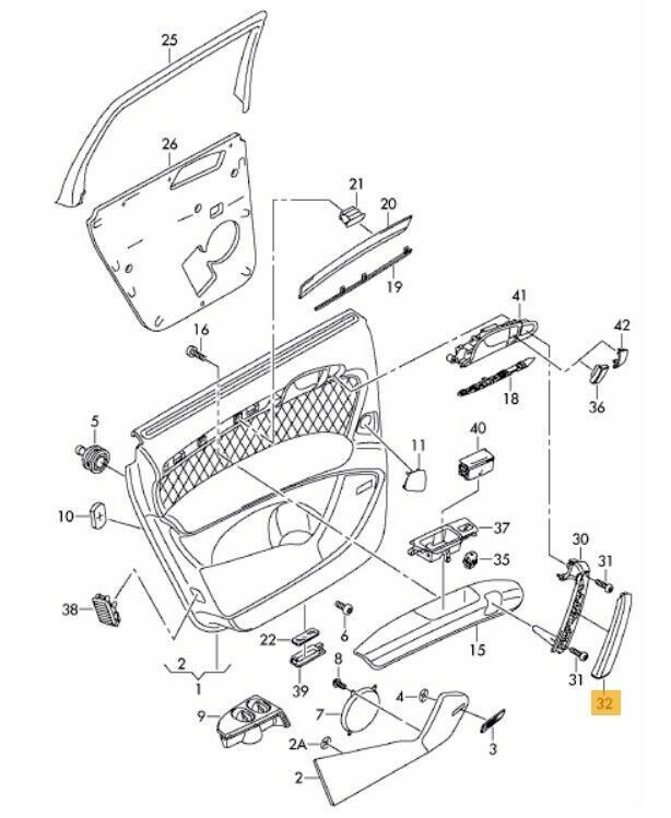 NEW GENUINE AUDI Q7 07-16 REAR DOOR PULL HANDLE BLACK COVER TRIM LEFT N/S 4L086739524A - Image 2