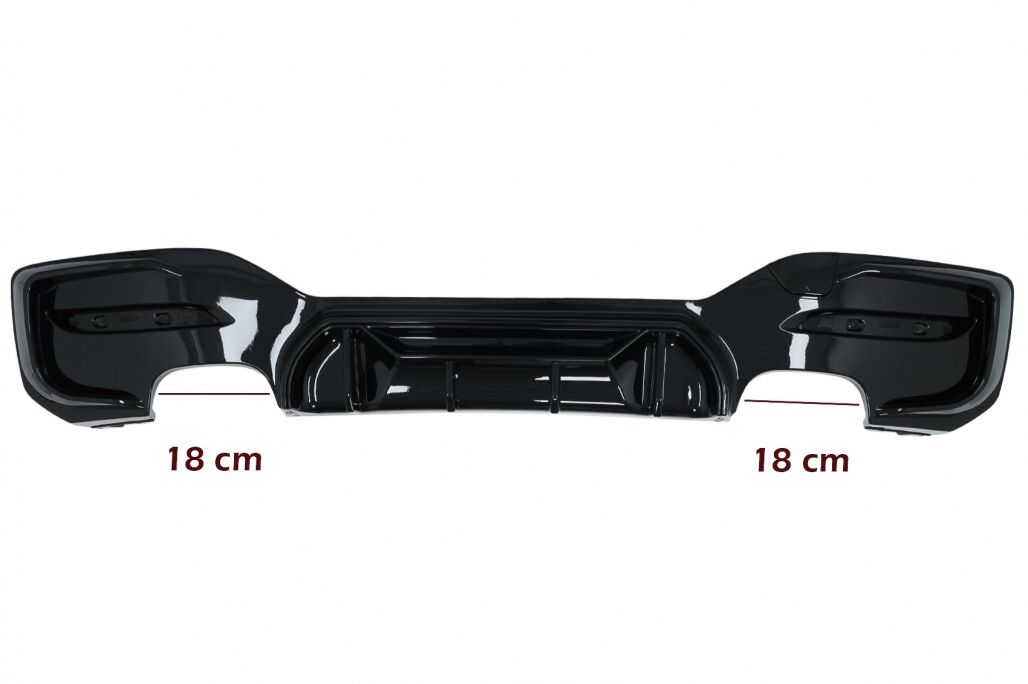 Rear Bumper Spoiler Valance Diffuser Twin Double Outlet suitable for BMW 1 Series F20 F21 LCI (2015-2019) Piano Black Competition Design - Image 6