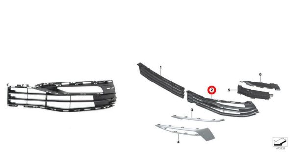 NEW GENUINE BMW 5 SERIES G30 G31 FRONT BUMPER GRILL LEFT N/S 51117385277 - Image 3
