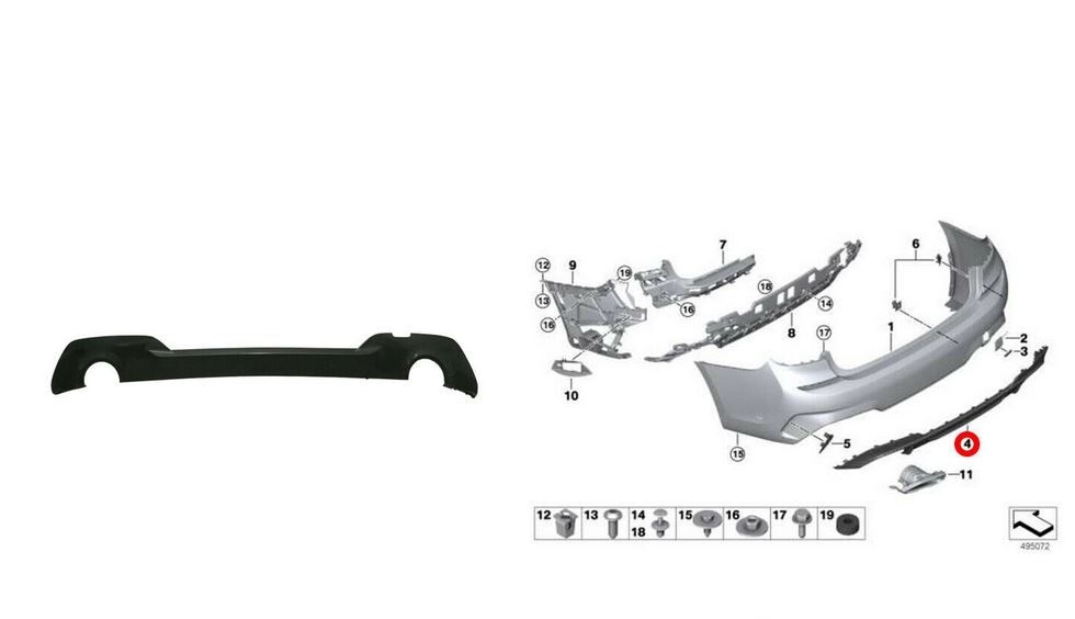 NEW GENUINE BMW 3 SERIES G20 G21 M SPORT REAR BUMPER DIFFUSER TRIM 51128069390 - Image 6