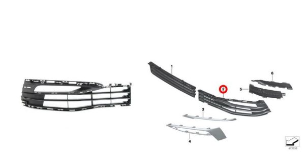 NEW GENUINE BMW 5 SERIES G30 G31 FRONT BUMPER GRILL RIGHT O/S 51117385278 - Image 3
