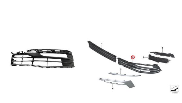 NEW GENUINE BMW 5 SERIES G30 G31 FRONT BUMPER GRILL LEFT N/S 51117385261 - Image 3