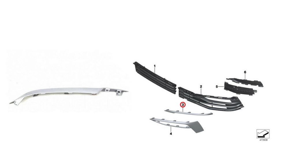 NEW GENUINE BMW 5 SERIES G30 G31 FRONT BUMPER RUBBER STRIP TRIM LEFT N/S 51117385271 - Image 3