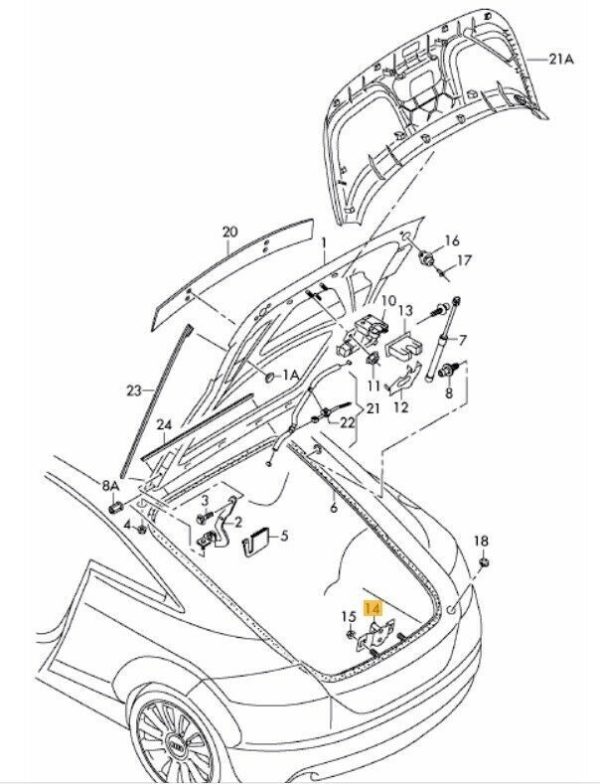 NEW GENUINE AUDI TT TTRS 07-14 REAR TRUNK LOCK CATCH LATCH STRIKER 8P4827507 - Image 2
