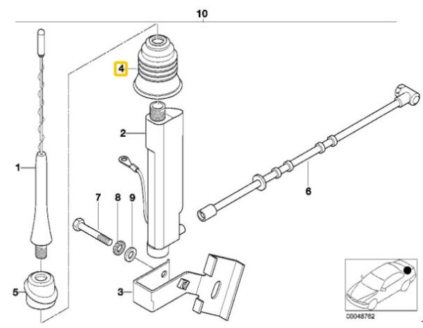 NEW GENUINE BMW Z3 SERIES E36 AREAL ANTENNA MAST INNER GROMMET 65218389555 - Image 2