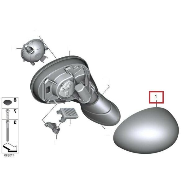 MINI COOPER NEW GENUINE F54 F55 F56 F57 F60 RIGHT N/S MIRROR CAP PRIMED 51167401230 - Image 2