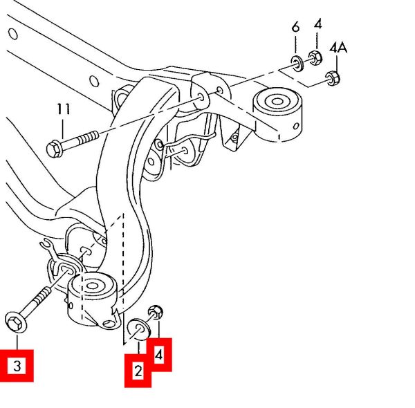 NEW GENUINE AUDI A4 S4 B6 B7 00-09 REAR SUSPENSION ECCENTRIC BOLT WASHER NUT SET - Image 2