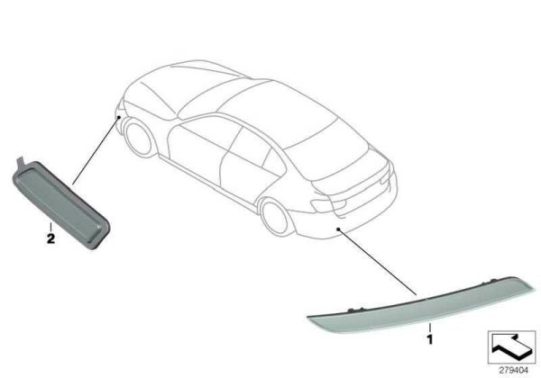 BMW NEW GENUINE 4 SERIES M SPORT REAR BUMPER RIGHT O/S REFLECTOR 63147847234 - Image 3