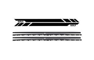 Side Skirts with Side Decals Sticker Vinyl Black suitable for VW Golf 7 VII Hatchback (2013-2017) GTI Design