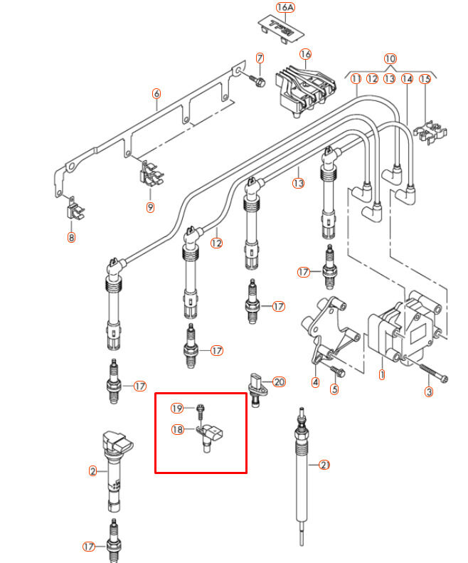 NEW GENUINE AUDI VOLKSWAGEN UNIVERSAL CAMSHAFT POSITION SENSOR 030907601E - Image 2