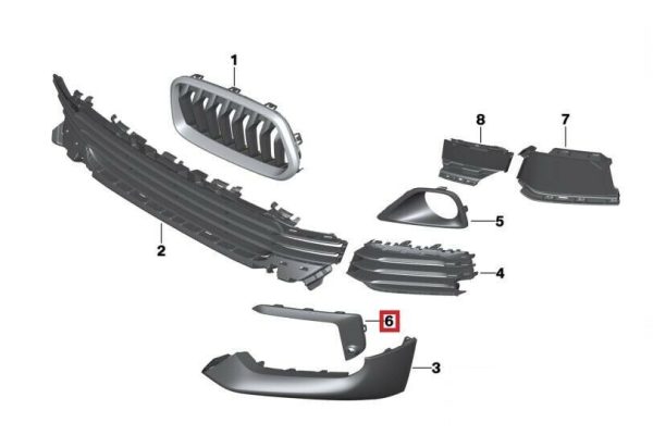 NEW GENUINE BMW X2 F39 2016-2018 FRONT BUMPER RIGHT FRAME PDC BLACK 51117429010 - Image 2