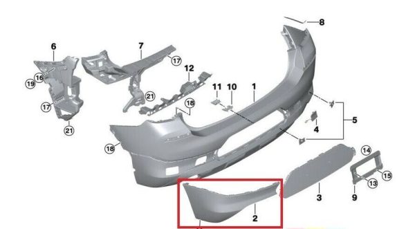 NEW GENUINE BMW X2 F39 REAR BUMPER SIDE MOLDIG TRIM LEFT N/S 51127953923 - Image 2