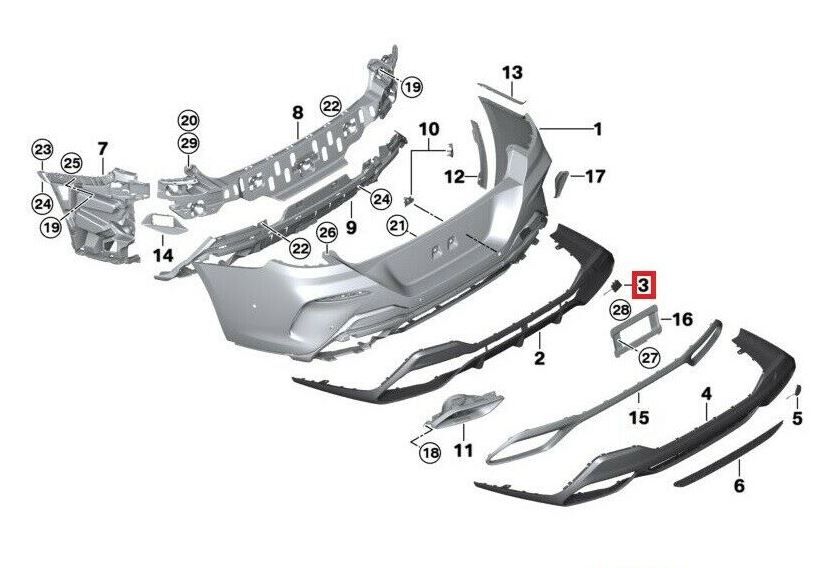 NEW GENUINE BMW 8 SERIES G14 G15 REAR BUMPER TOW HOOK COVER CAP 51128077464 - Image 2