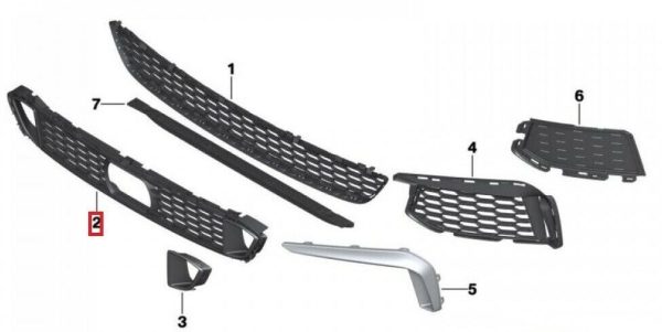 NEW GENUINE BMW 6 SERIES G32 GT M FRONT BUMPER LOWER CENTER GRILL 51118074272 - Image 2