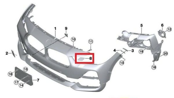 NEW GENUINE BMW X2 F39 FRONT BUMPER HEAD LIGHT WASHER CAP RIGHT O/S 51117499490 - Image 2