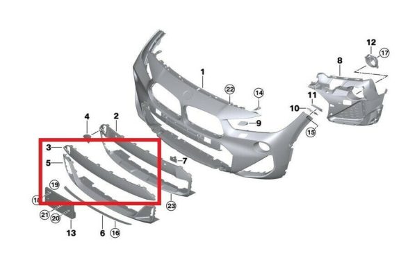 NEW GENUINE BMW X2 F39 FRONT BUMPER LOWER TRIM COVER 51118092582 - Image 2