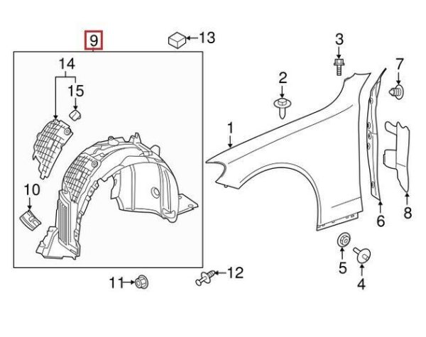 NEW GENUINE MERCEDES BENZ C CLASS W205 C63 AMG FRONT WHEELS ARCH COVER RIGHT O/S A2056903706 - Image 2