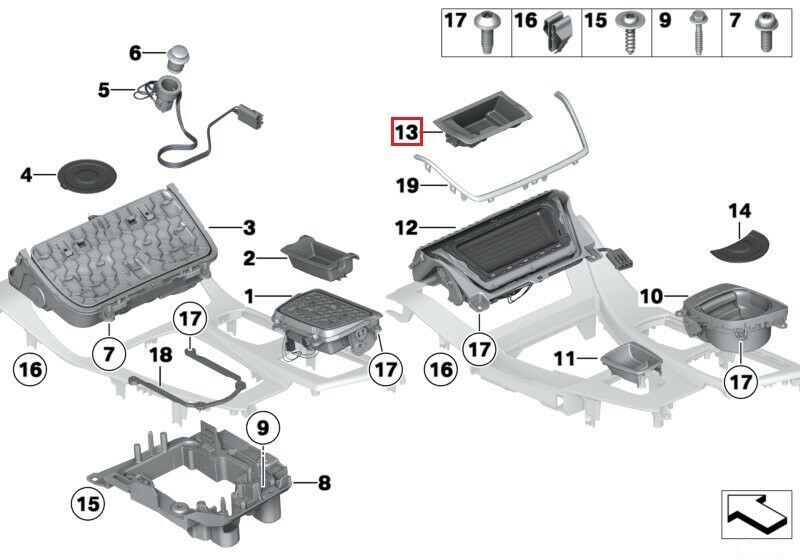 BMW NEW GENUINE 5 SERIES F10 F11 INSERT FOR STORAGE TRAY 51169213655 - Image 2