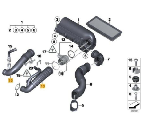 NEW GENUINE MINI COOPER R55 R57 R56 R58 R59 S JCW FILTERED AIR PIPE 13717582453 - Image 2