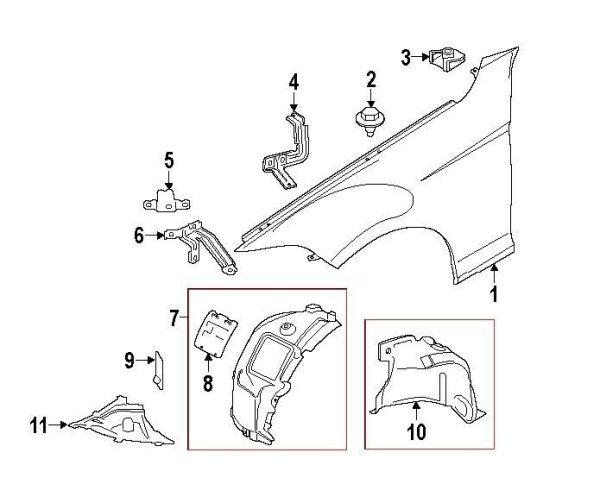 NEW BMW GENUINE F30 F31 3 SERIES 12-16 FRONT WHEEL ARCH COVER SET LEFT N/S 51717260725+51717260699 - Image 2