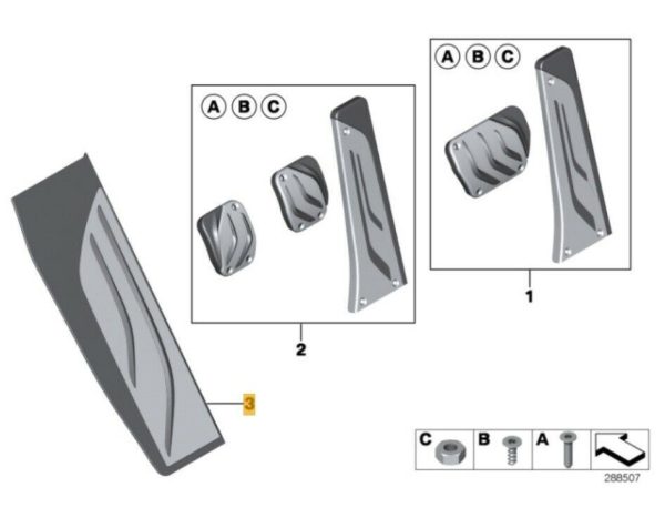 NEW GENUINE BMW 1 2 3 4 SERIES STAINLESS STEEL FOOTREST 51472232279 - Image 2