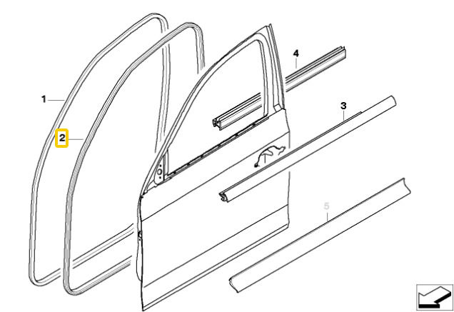 NEW GENUINE BMW 3 SERIES E90 E91 FRONT DOOR RUBBER SEAL WEATHERSTRIP 51767060229 - Image 2