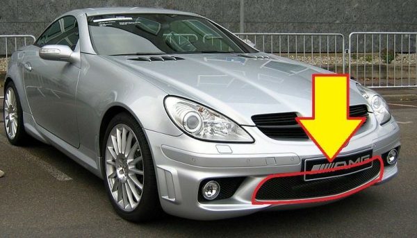 NEW GENUINE MERCEDES BENZ MB SLK CLASS W171 AMG FRONT BUMPER CENTER GRILL BLACK - Image 2