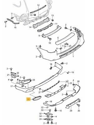 NEW GENUINE PORSCHE CAYENNE 07-10 REAR TAILPIPE TITANIUM SURROUND TRIM RIGHT O/S 95550583801U90 - Image 2