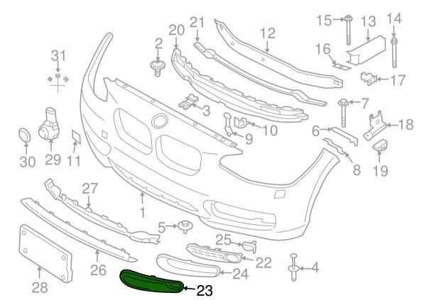BMW NEW GENUINE 2 SERIES F22 F23 FOG LIGHT CLOSED GRID GRILLE SPORT LEFT N/S 51117343731 - Image 2