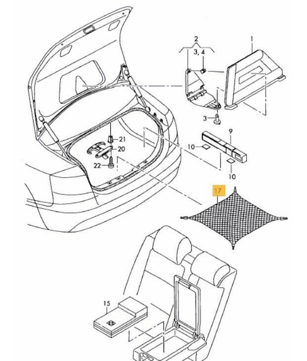 NEW GENUINE AUDI A4 A5 A6 RS4 RS5 RS6 REAR TRUNK FLOOR CARGO NET 8E5861869AMRY - Image 2