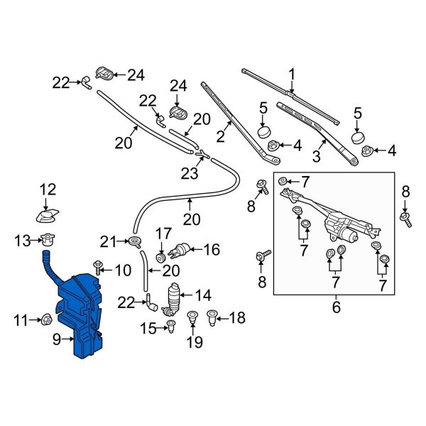 NEW GENUINE AUDI Q3 11-18 WINDSCREEN WASHER SYSTEM FLUID RESERVOIR 8U0955453Q - Image 2
