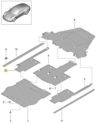 NEW GENUINE PORSCHE 991 11-18 CENTER RIGHT O/S UNDER BODY SPLASH GUARD COVER 99150460600 - Image 2
