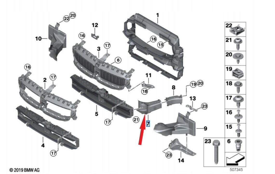 NEW GENUINE BMW 3 SERIES G20 G21 FRONT LEFT BRAKE AIR DUCT FRONT SECTION 7422277 - Image 2